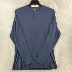 Cuts Clothing Regular Henley Mens Size Medium‎ Long Sleeve Blue